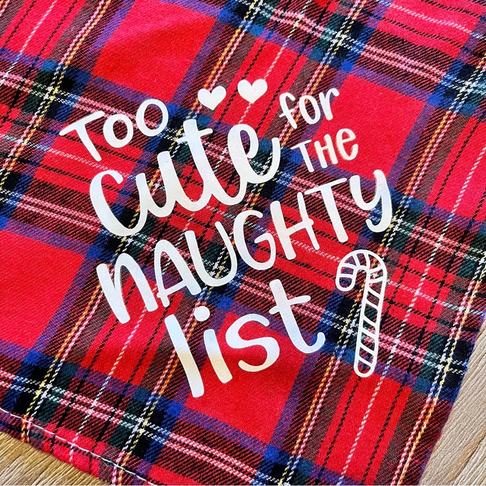 Christmas Plaid Dog Bandana — One Size